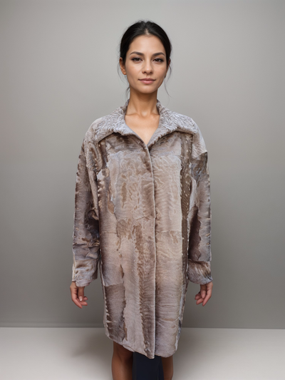 DiBello Natural Tan Swakara Lamb 7/8 Coat -Size 38