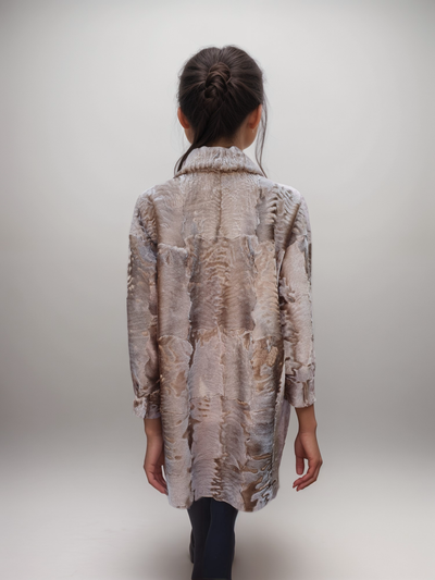 DiBello Natural Tan Swakara Lamb 7/8 Coat -Size 38