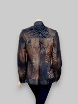 Etched Studded Trim Goat & Leather Jacket -Small