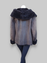 Dark Merinillo Vernice Shearling Jacket -Size 40