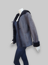 Dark Merinillo Vernice Shearling Jacket -Size 40