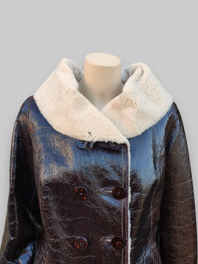 Brown Croco Merino Napado Shearling Jacket -Size 42