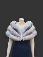 Beige Chinchilla w/ Beige Mink Insert Stole -One Size