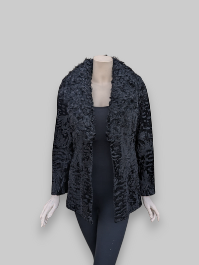 Black Russian Broadtail Lamb w/ Kalgan Lamb Collar Jacket -Small