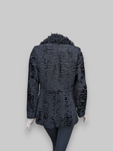 Black Russian Broadtail Lamb w/ Kalgan Lamb Collar Jacket -Small