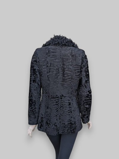 Black Russian Broadtail Lamb w/ Kalgan Lamb Collar Jacket -Small