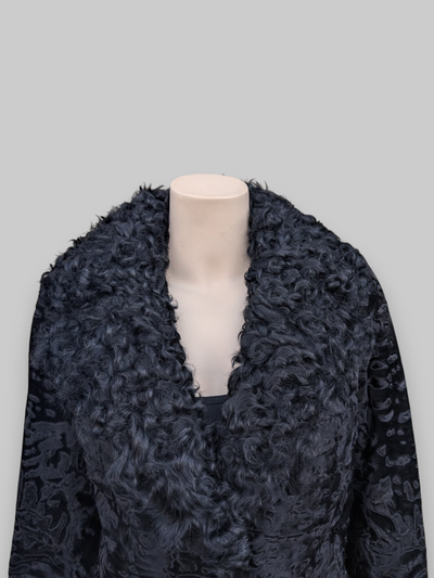 Black Russian Broadtail Lamb w/ Kalgan Lamb Collar Jacket -Small