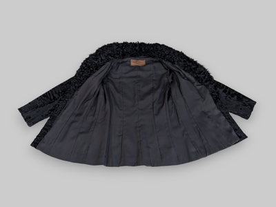 Black Russian Broadtail Lamb w/ Kalgan Lamb Collar Jacket -Small