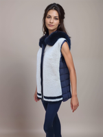 Beige Curly Lamb Vest -Small