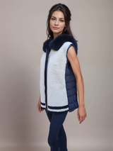 Beige Curly Lamb Vest -Small