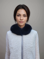 Beige Curly Lamb Vest -Small