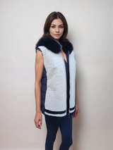 Beige Curly Lamb Vest -Small