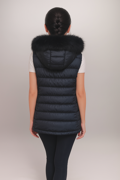 Beige Curly Lamb Vest -Small