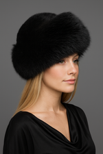 Black Mink & Fox Trim Hat