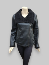 Black Nappa Shearling Jacket -Small