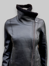 Black Nappa Shearling Jacket -Small