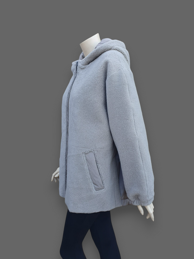 "Suprema" Sand Merino Shearling Jacket w/ Reversible Raincoat - Size 44