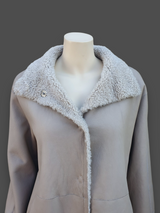 "Suprema" Sand Merino Shearling Jacket w/ Reversible Leather - Size 44