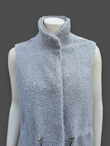 "Suprema" Sand Merino Shearling Vest w/ Reversible Cashmere - Size 42