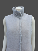 "Suprema" Sand Merino Shearling Vest w/ Reversible Cashmere - Size 42