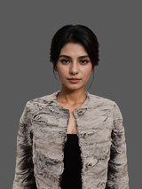 Tan Broadtail Paw Bolero Jacket -Small