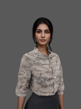 Tan Broadtail Paw Bolero Jacket -Small