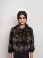 Natural Russian Sable Sections Bolero Jacket -Small
