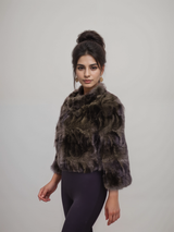 Natural Russian Sable Sections Bolero Jacket -Small