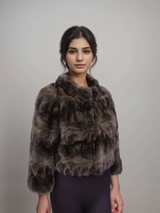 Natural Russian Sable Sections Bolero Jacket -Small