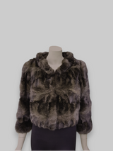 Natural Russian Sable Sections Bolero Jacket -Small