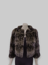 Natural Russian Sable Sections Bolero Jacket -Small