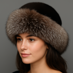 Mahogany Mink w/ Crystal Fox Trim Hat