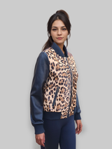 Leopard Print Stenciled Calf Skin & Leather Jacket -Small/Medium