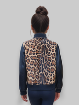 Leopard Print Stenciled Calf Skin & Leather Jacket -Small/Medium