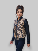 Leopard Print Stenciled Calf Skin & Leather Jacket -Small/Medium