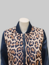 Leopard Print Stenciled Calf Skin & Leather Jacket -Small/Medium
