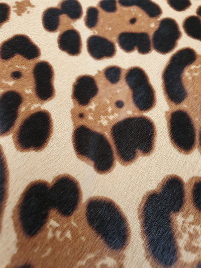 Leopard Print Stenciled Calf Skin & Leather Jacket -Small/Medium