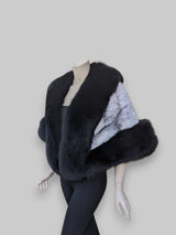 Black Cross Mink & Black Fox Cape -One Size