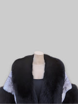 Black Cross Mink & Black Fox Cape -One Size