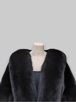 Black Mink & Black Fox Cape -One Size