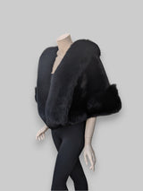 Black Mink & Black Fox Cape -One Size