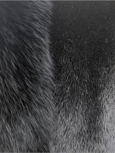 Black Mink & Black Fox Cape -One Size
