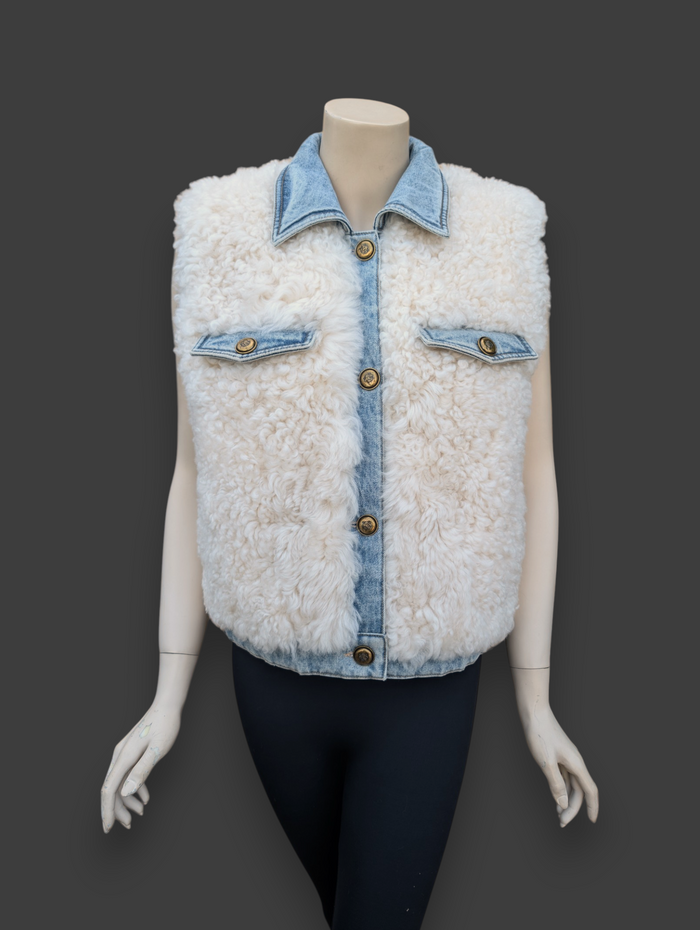 Denim Lamb Vest -Small