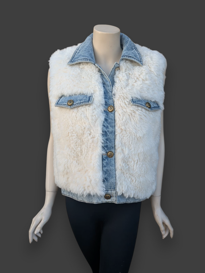 Denim Lamb Vest -Medium