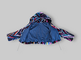 Multicolor Mink Sections Jacket w/ Hood -Medium