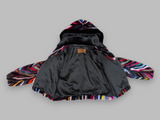 Multicolor Mink Sections Jacket w/ Hood -Small/Medium
