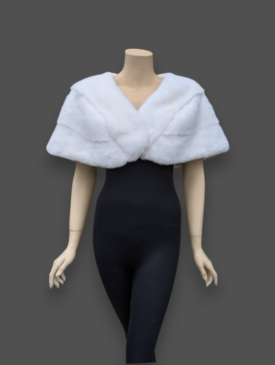 White Mink Stole -One Size