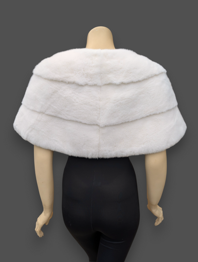 White Mink Stole -One Size
