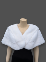 White Mink Stole -One Size