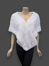 White Mink Stole -One Size
